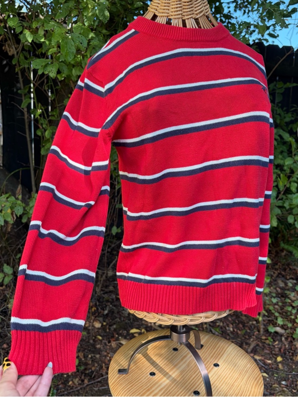 Vintage 90s Wrangler Red Striped Sweater
